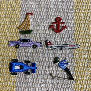 刺繍ワッペン　6個セット②乗り物シリーズ　　アイロン接着可