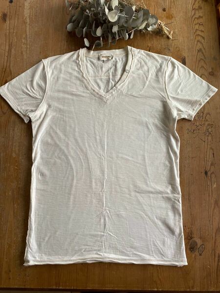 【即日発送】美品　DIESEL ディーゼル　Tシャツ　メンズ　S 夏服　白　半袖　トップス　Vネック　男性