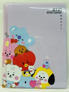 LINE FRIENDS BT21 BTS ファスナー付 6ポケット クリアファイル A3 A4サイズ 防弾少年団 バンタン グッズ 　31493　