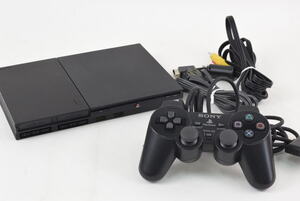 プレイステーション2 本体 中古 PS2 動作確認済み ソニー SONY SCPH-90000 CB チャコール ブラック 薄型 ②