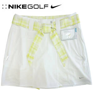 426995 NIKE GOLF 定価9,900円 ウエスト64 吸汗機能 DRY-FIT 高ストレッチ性 スカート&ショートパンツ ホワイト×イエロー ナイキゴルフの画像1
