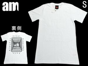 220407.034 【訳あり未使用】 am 定価7,150円 Sサイズ 綿100% デザイン入り 半袖Tシャツ ホワイト 白 コットン エーエム SS21-TS008