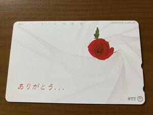 ★未使用 ありがとう 赤 バラ テレカ テレホンカード 50度数 NTT 送料63円～ ミニレター