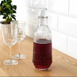 IKEA グラスボトル　ガラス瓶　カラフェ　蓋付き　900ml