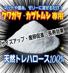 クワガタ・カブトムシの栄養源はコレ！天然トレハロース粉末☆マットや菌糸・ゼリーに混ぜるだけ！サイズアップ、産卵数アップ、長寿効果！