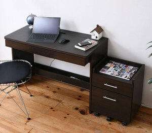  desk simple desk 2 point set neat wiring storage PC desk computer desk with casters . Wagon high type width 100 simple SOHOwa