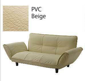 [ free shipping ] compact couch sofa synthetic leather beige 