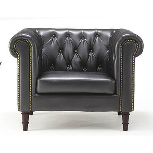  luxury . elegant atmosphere. Classic style 1 seater . sofa black 
