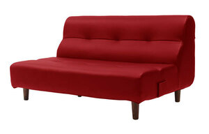 [ free shipping ]2 seater . sofa legs attaching made in Japan [PVC leather red color ]