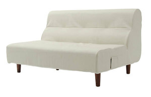 [ free shipping ]2 seater . sofa legs attaching made in Japan [PVC leather ivory color ]