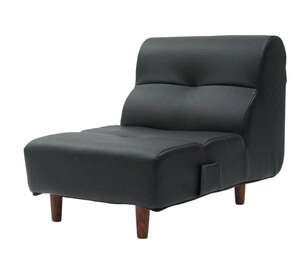 [ free shipping ]1 seater . sofa legs attaching made in Japan [PVC leather black color ]