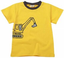 子供服 tシャツ キッズ服 トップス 半袖 Uネック 男の子 女の子 100% 綿 カットソー 寝間着 お出かけ 半袖 Tシャツ キッズ 130サイズ 黄色_画像1