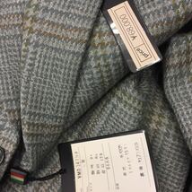 新品 未使用 タグ付き イタリア製生地使用 2つボタンテーラードジャケット 日本製 サイズA6 ブルーグリーン系のグレンチェック カシミヤ混_画像8