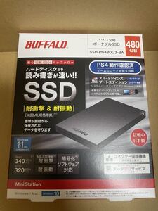 新品 BUFFALO SSD 480GB SSD-PG480U3-BA 外付けSSD PS4 PS5対応 バッファロー ポータブルSSD