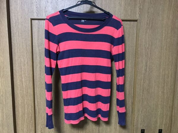 ギャップ GAP 長袖Tシャツ 古着 ネイビー×レッド サイズ XS