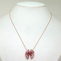 天然ルビー/ピンクサファイアネックレス 0.70ct/1.10ct D0.10ct K18 7.6g 46cm【新品仕上げ済】ED8_画像2