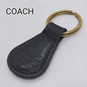 コーチ COACH キーリング キーホルダー レザー ブラック 黒