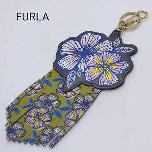 フルラ FURLA アジアンフラワー キーホルダー キーリング チャーム バッグチャーム