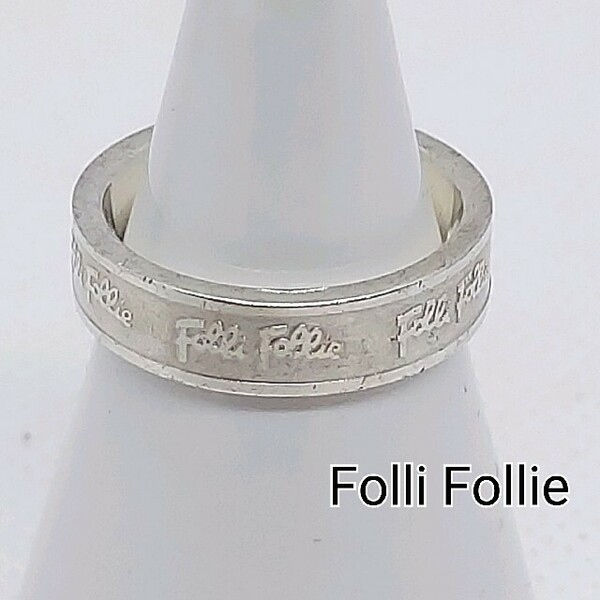 フォリフォリ　Folli Follie　約9.5号　ロゴモチーフ　リング　指輪