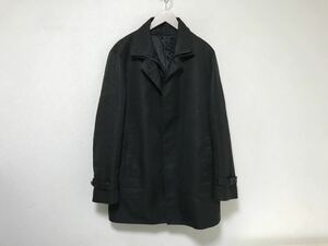 本物カルバンクラインCALVINKLEINナイロンロングステンカラーコートジャケットアメカジサーフビジネススーツメンズ黒ブラック40L