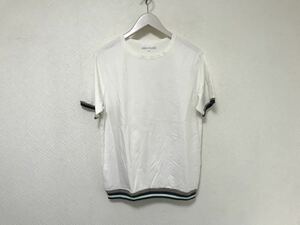 本物アバハウスABAHOUSEコットンストレッチリブ半袖TシャツアメカジビジネススーツメンズSホワイト日本製44