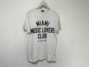 本物ディーゼルDIESELコットンプリント半袖Tシャツアメカジサーフビジネススーツメンズオフホワイト白M