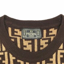 M4299 1円 FENDI フェンディ ズッカ 半袖 ニット トップス 茶色_画像5