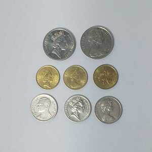  foreign coin coin 8 pieces set Australia 10 cent 5 cent Hong Kong 10 cent Thai 1 bar tsu through .