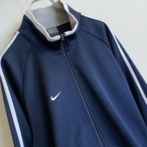 00's Nike ナイキ トラックジャケット ネイビー×白 - Size L