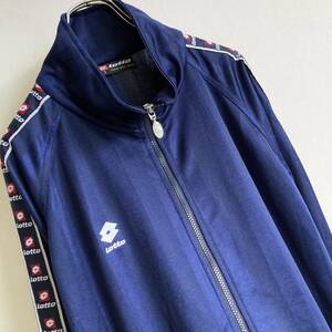 90s Lotto ロット 連ロゴ トラックジャケット ネイビー×白 - Size L