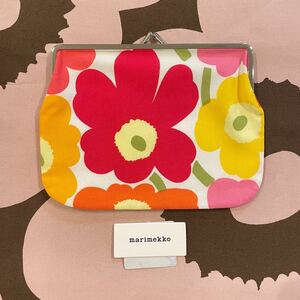 marimekko マリメッコ　大きいがま口ポーチ　マルチカラー