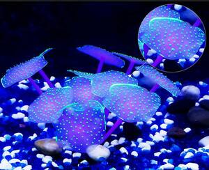 水槽　アクアリウム オブジェ オーナメント 光る効果 人工 シリコン製 珊瑚植物装飾 ボール型　アクアリウム オーナメント