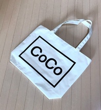 COCOデザインプリント デカロゴ トートバッグ エコバッグ キャンバスバッグ カバン 買い物袋 shop bag _画像3
