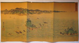 木版画古い浮世絵版画　復刻　機械で印刷 　71cm x 36cm　1230B12G