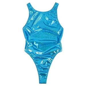 AESCO Kirakira T-back .. swimsuit sk water cosplay super lustre super flat slide material sexy no sleeve swimsuit rhythmic sports gymnastics .. cloth elasticity equipped blue 