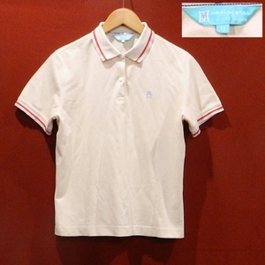 新中古 マンシングウェア junko shimada ジュンコシマダ デザイン ロゴ 半袖 ポロシャツ ゴルフウェア ゴルフシャツ ベージュ 11 S M 美品