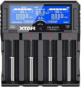 XTAR VP4 PLUS リチウム充電器 電池充電器 3.6V/3.7Vリチウムイオン電池 10400～32650 1.2V 