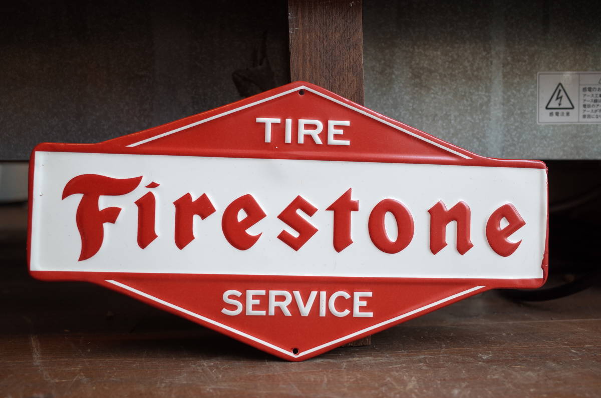 全品送料0円アンティーク/コレクションビンテージ 看板 Firestone ファイヤーストーン 1931 世田谷ベース