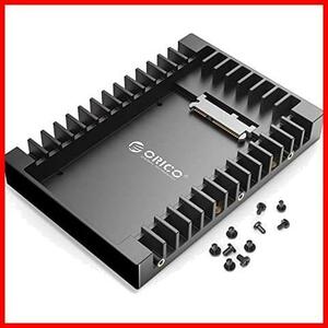 ORICO 2.5 → 3.5変換 2.5インチ HDD/SSD 変換マウンタ SATAインターフェース内蔵 HDDケース 3.5インチ 変換ブラケット ネジ付き ブラック