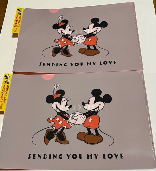 ミッキー&ミニーA4クリアファイル 2枚セット