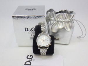 h2D135Z10 ドルチェ&ガッバーナ D&G TIME クロノグラフ デイト 白文字盤 クォーツ メンズ 腕時計 現状品
