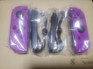 Nintendo Switch ネオンパープル Joy-Con (L) (R) ジョイコン 左 右 紫 ストラップ 純正 