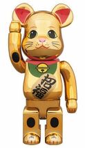 招き猫 金メッキ伍 100%&400％ BE@RBRICK ベアブリック ソラマチ メディコムトイ 東京スカイツリーMEDICOM TOY _画像1