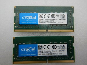 【サイコム】 Crucial 4GB DDR4-2400 SODIMM (計8GB) @Used@ u0509D