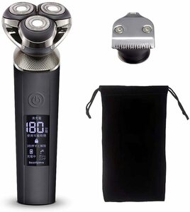 シェーバー メンズ 電気シェーバー 髭剃り 3枚刃 回転式 180分超長時間 自動洗浄機能 超強力モーター 深剃り USB充電式残り使用時間表示