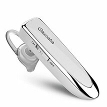 白 Glazata Bluetooth 日本語音声ヘッドセット V4.1 片耳 高音質 ，超大容量バッテリー、長持ちイヤホン、3(4510_画像7