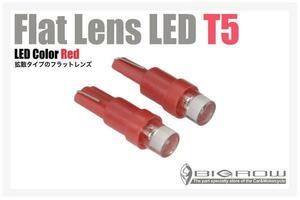 LLED T5（レッド）アルファード(10系) 赤T5ウエッジ球 拡散 Flatレンズ（送料無料）