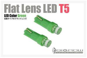 LED T5（グリーン）CX-5 緑 ウエッジ球 超拡散 Flatレンズ（送料無料）
