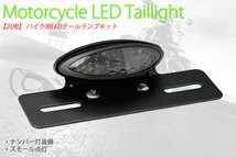 バイク用LEDテールランプ ナンバーステー (ブラック＆スモークレンズ)(フェンダーレス）_画像1