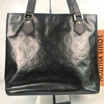 本物保証 1円~ 美品 LOUISVUITTON マットブラック ヒューストン 男女 トート バッグ ハンド ショルダー ヴェルニ ルイヴィトン 送料無料_画像3